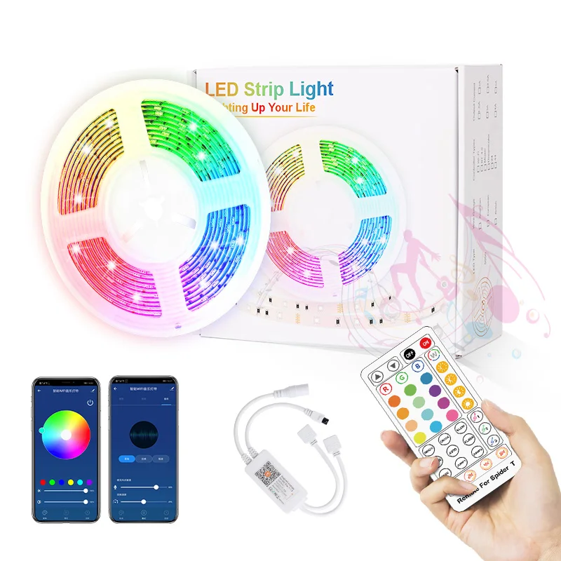 
Dropshipping products smart wifi waterproof backlight motion sensor dream color music rgb 5050 10m led light strip 