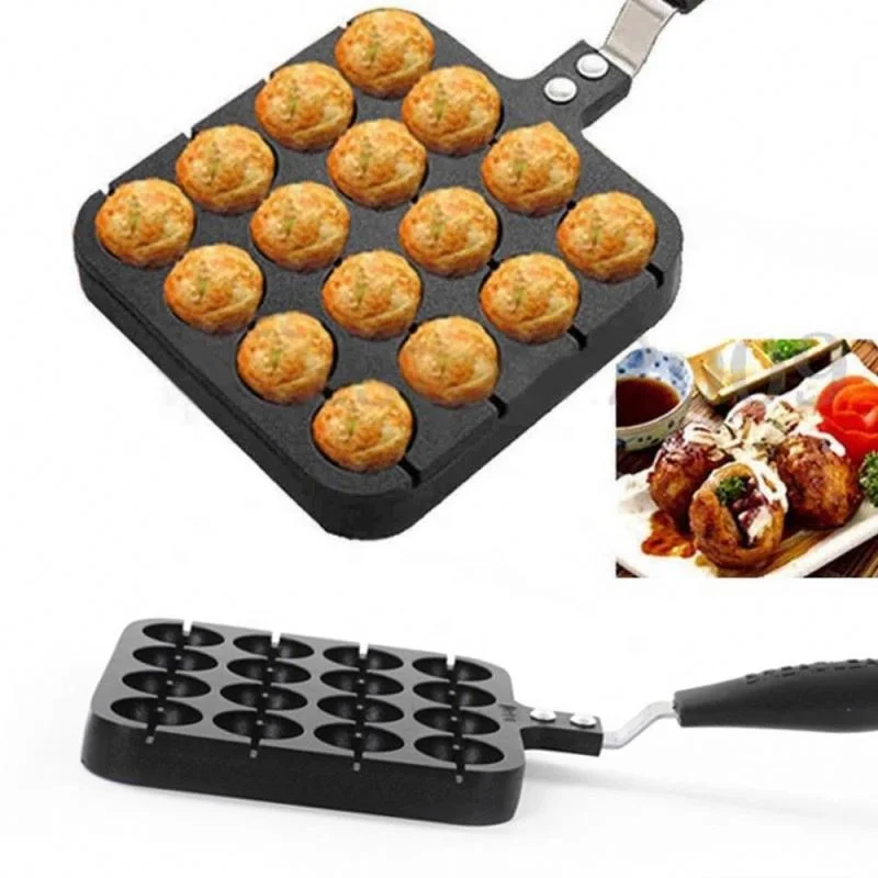 16 Holes  Pan Plate Cooking Baking Mold Octopus Ball Maker Machine Home Cooking Baking Tools Kitchen Accessories