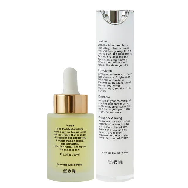 Popular High Quality Popular 50ml Skin Bee Venom Anti-Wrinkle Serum for Elasticity Boost