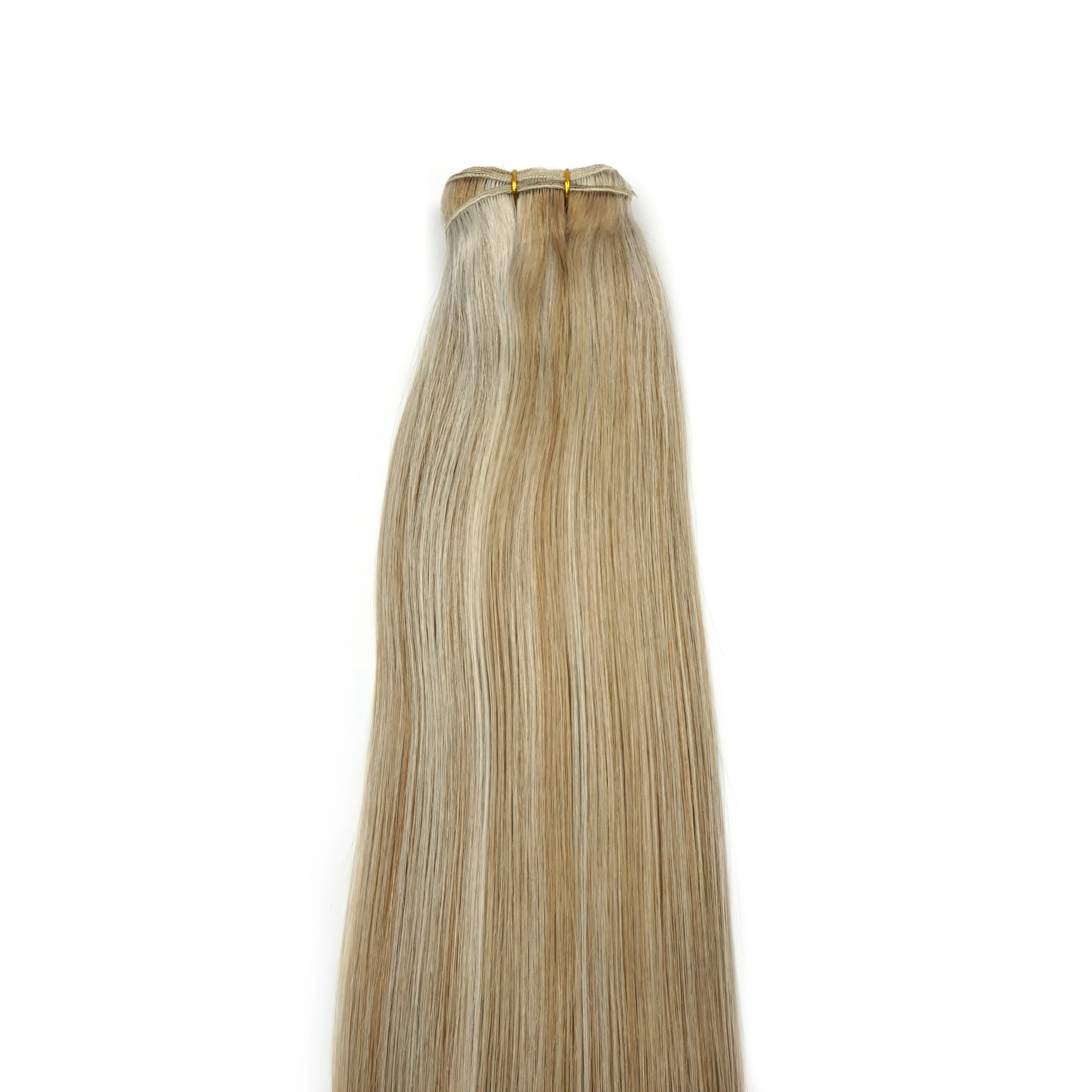 Ethically sourced 100% European human hair extensions cuticle double drawn boutique salon free sample smooth machine tied weft