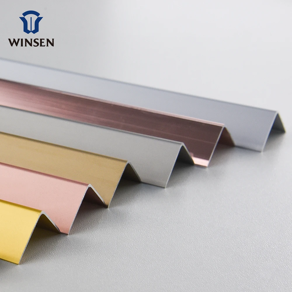 Inside Corner Metal Edge Strip Copper Trims Transition Angle Ceramic Stainless Steel Tile Trim Profile