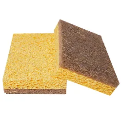 Biodegradable Natural Kitchen Sponge  Compostable Cellulose and Coconut Walnut Scrubber Sponge Eco Friendly Sponges for Dishes