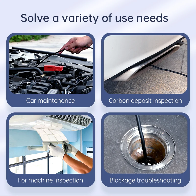 Lancol 4.3inch HD Endoscope with 8mm Single Camera for Narrow Pipe Inspection 5meter for All Cars