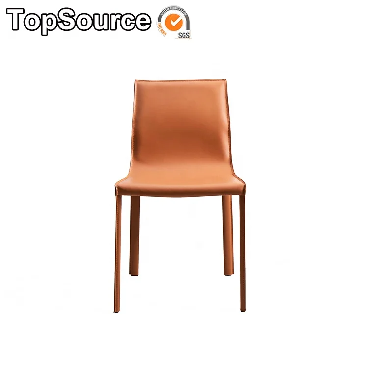 
Simple Style Vintage Leather Dining Room Chair Hotel Luxury Dining Chair 