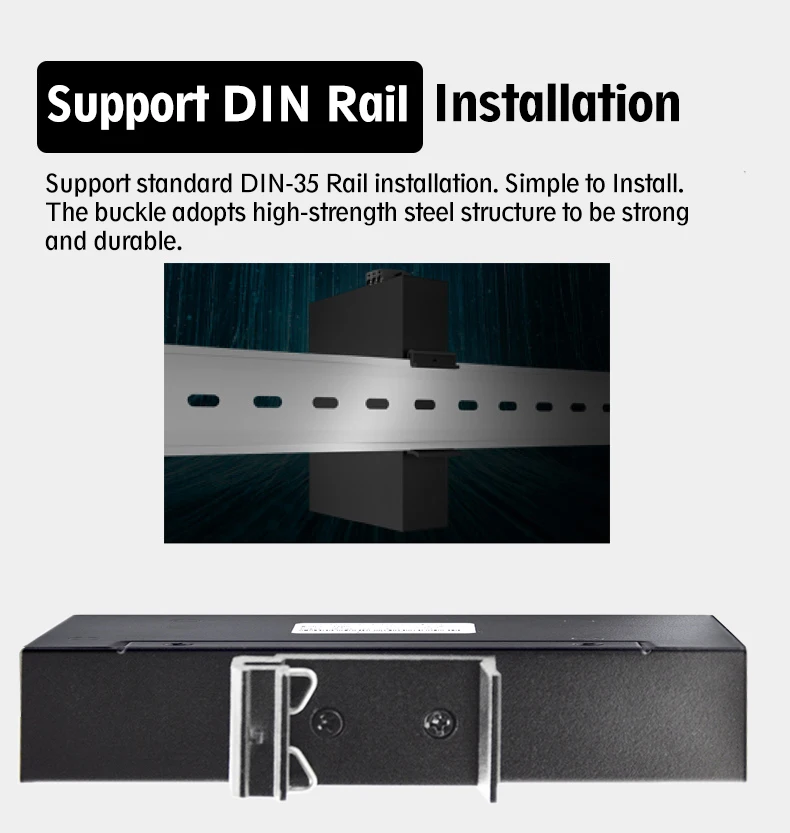 Factory Price Industrial Ethernet Switch Network 10/100mbps Port DIN-RAILSUPPORT Base-T  IP40 Fanless Industrial Network Switch