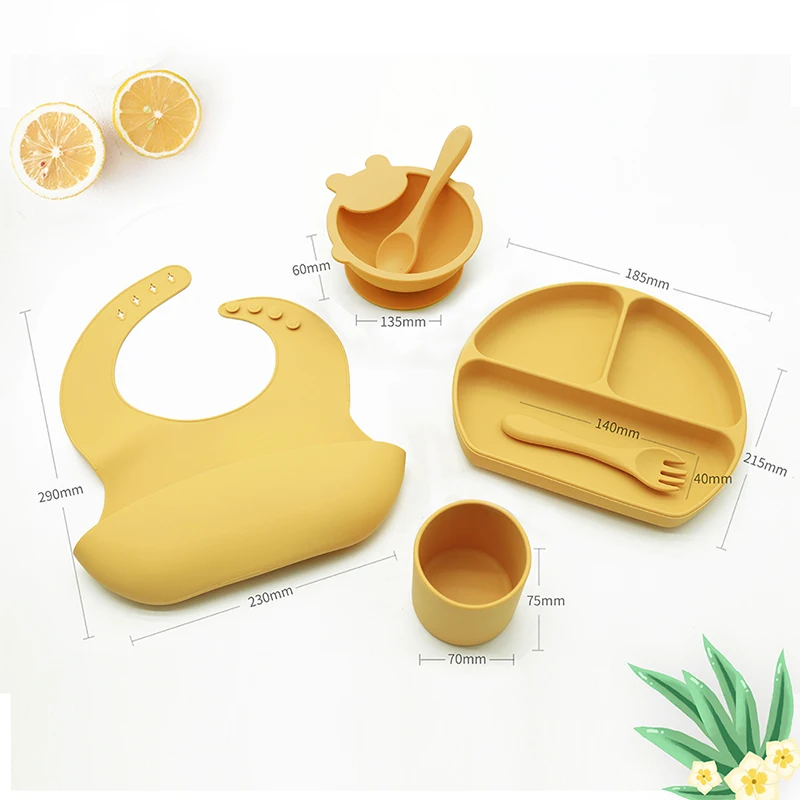 Silicone Feeding Set Training Snack Cup Spoon Fork Silicone Feeding Tableware for Baby