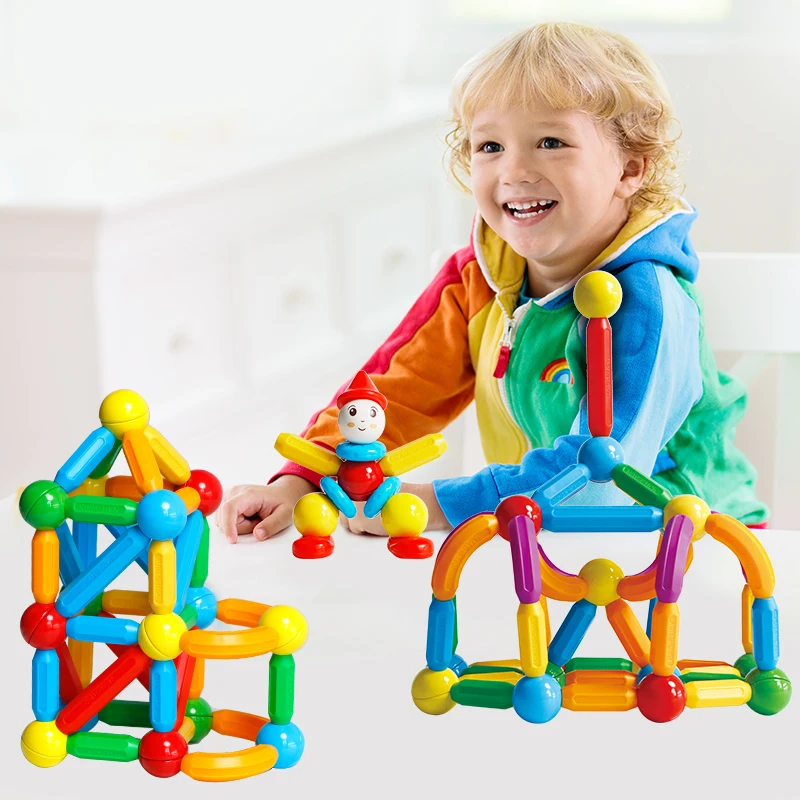 Kid Magnet Blocks for Kids Magnetic Sticks and Balls Toy Educational Sets Magic Magnetic Building Blocks Game Fidget Toy