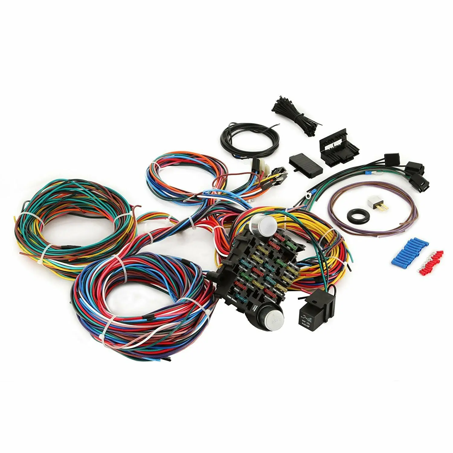 Universal 21 Circuit Wiring Harness For CHEVY MOPAR FORD JEEP HOTRODS