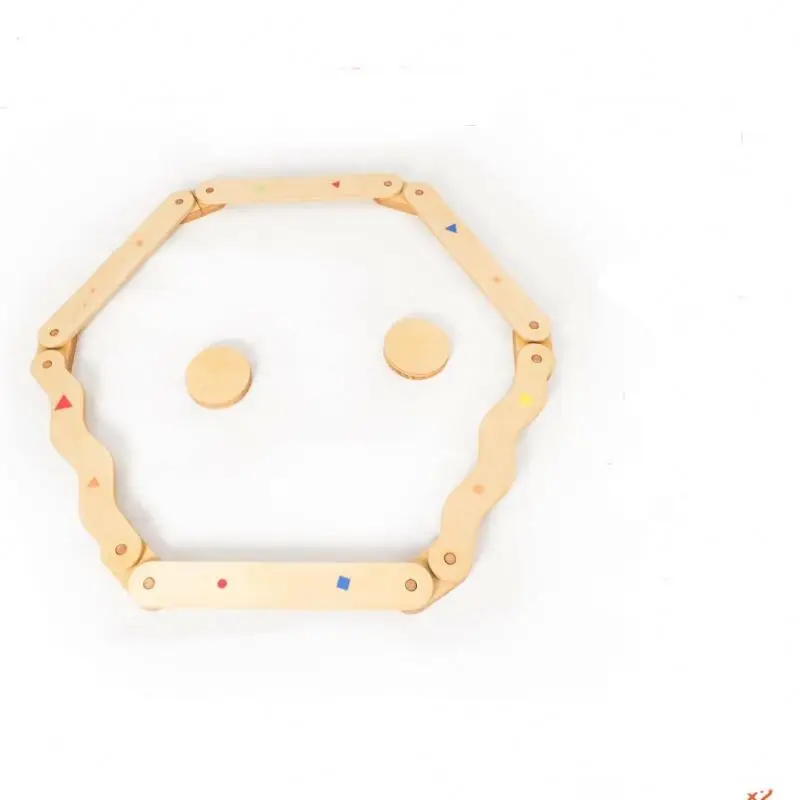 Monterssori Wooden Balance Beam Step Stones Kids Gymnastics Obstacle Course Balance Board Toy Play set for Coordination