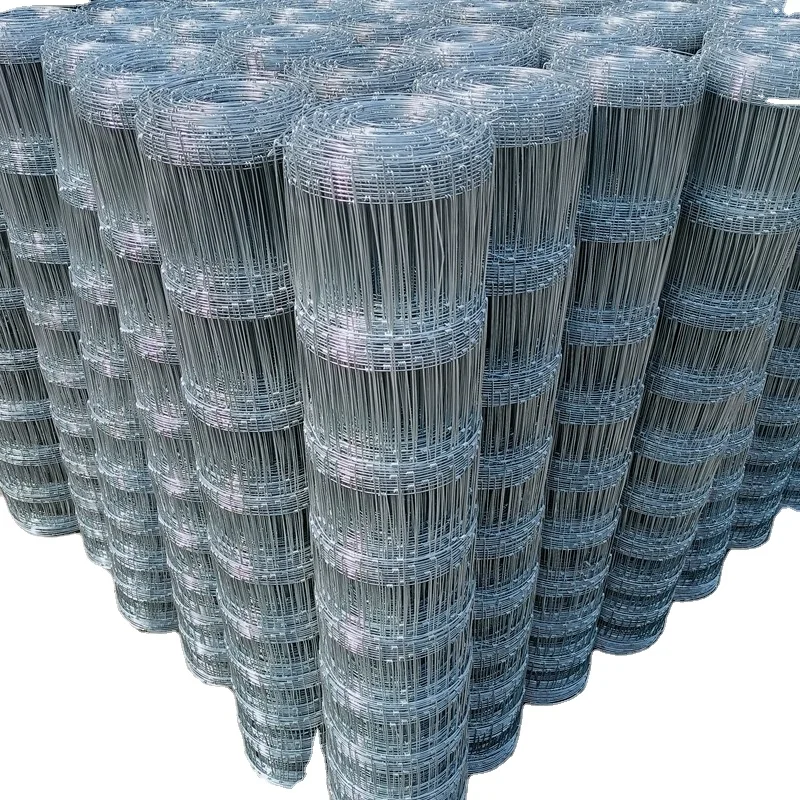 Cheap galvanized cattle fence deer fence Galvanized ring lock fixed knot woven wire field fence for grass