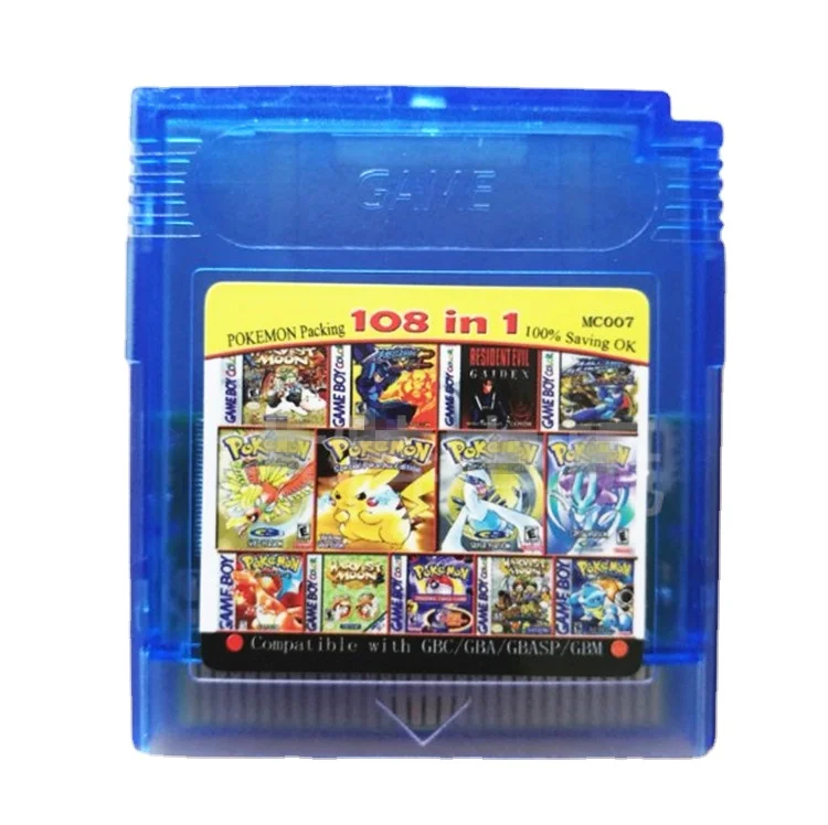 Wholesale 108 in 1 Video Game Cards for GBC Game Cartridge Save games progress