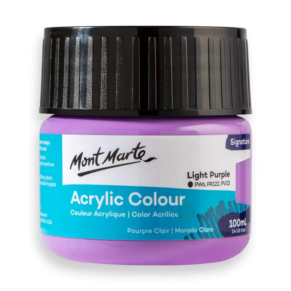 Mont Marte Acrylic Colour Paint 100ml - Light Purple artist acrylic paint
