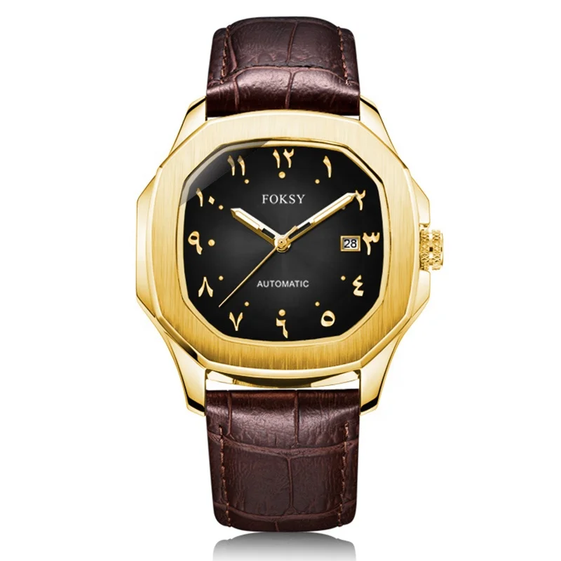 Custom Brand Men Business iron man watch waterproof square design watch with Arabic number