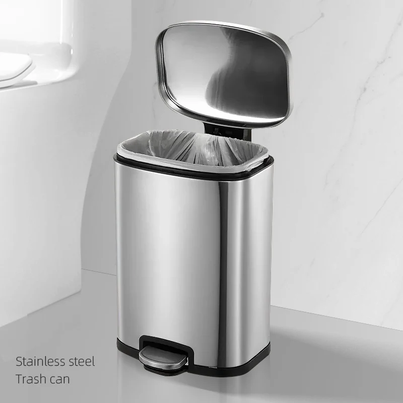 Garbage Can Indoor Kitchen Pedal Steel Trash Can Recycle Bin Wholesale Stainless Steel Bin Pedal