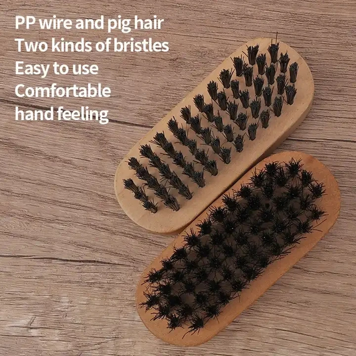 Shoe oil polishing pig hair brush mini pp silk wood sneaker shoes cleaning brush for shoes