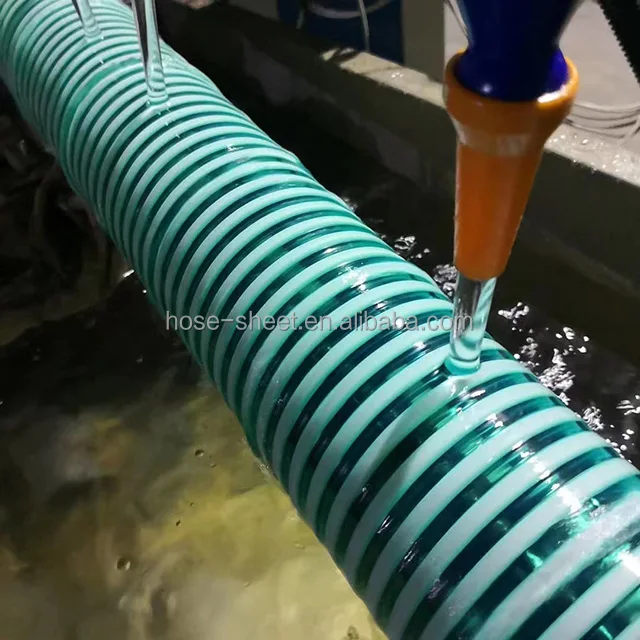 Corrugated PVC Suction Hose Green Yellow Flexible Helix PVC Suction Hose Plastic Spiral PVC Duct Hose for Water Delivery