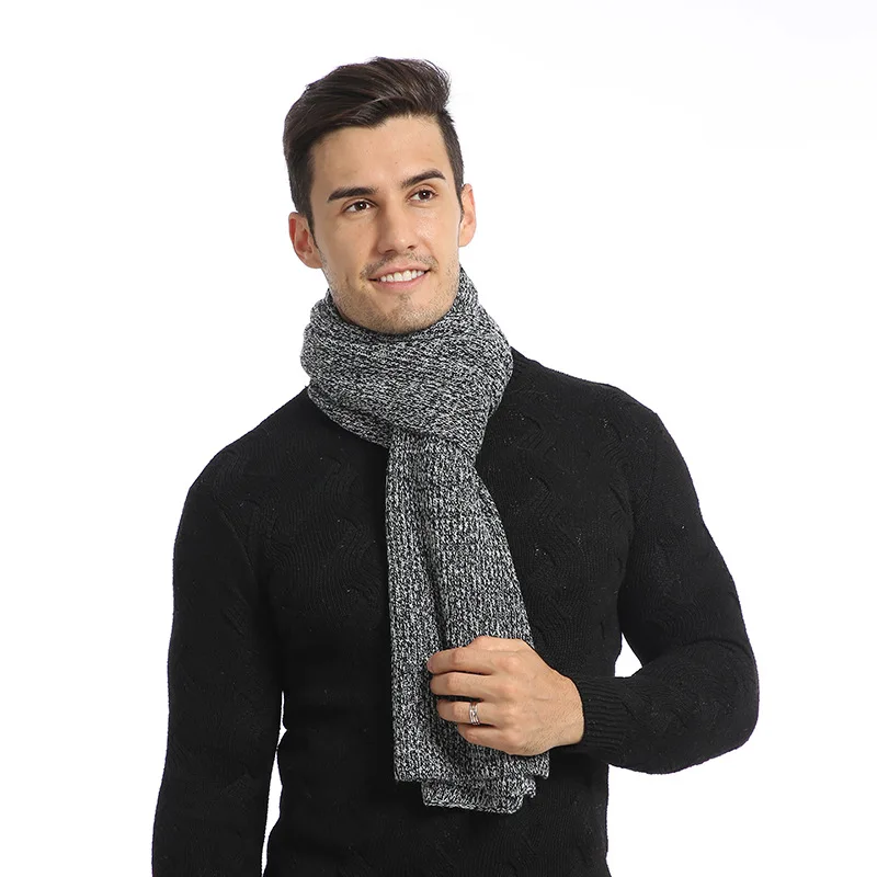 New Style Men Winter Thicken Soft Knitted Acrylic High Quality Thick Warm Long Scarf Scarves