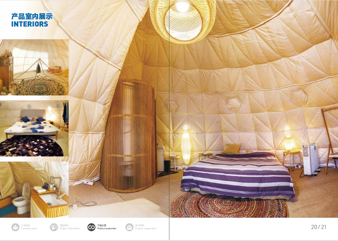 Outdoor Tourism Mountaineering Snow Anti-cold Camp Tent with Toilet Single Bedroom Bed Yurt - 40 degrees Tourist Rental tents