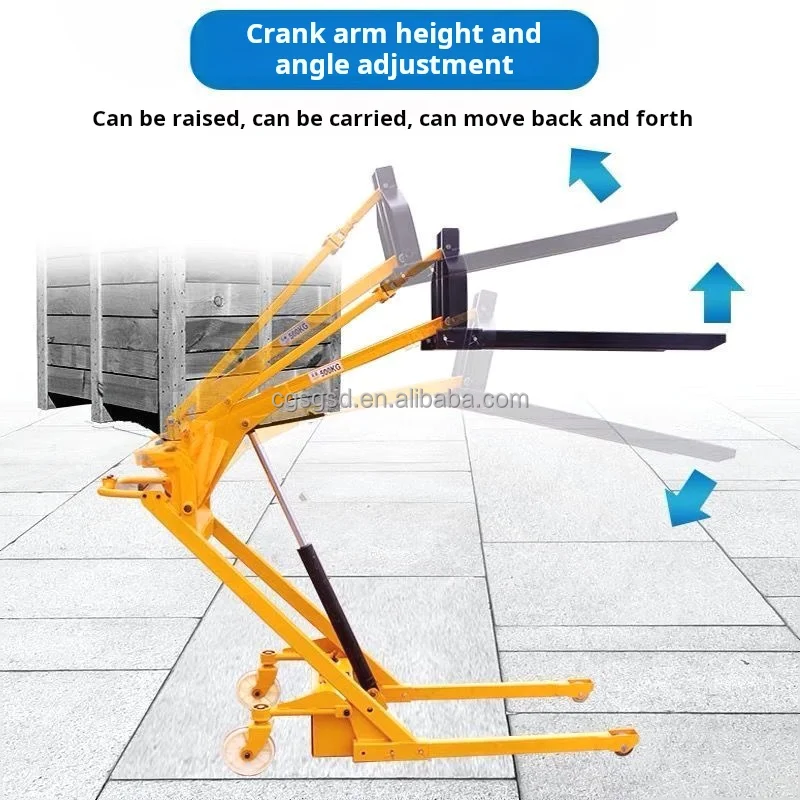 Simple Lifting 24V Battery Lift 1.7m Portable Mini Electric Fork Lift Crane Forklift Crank Arm Stacker