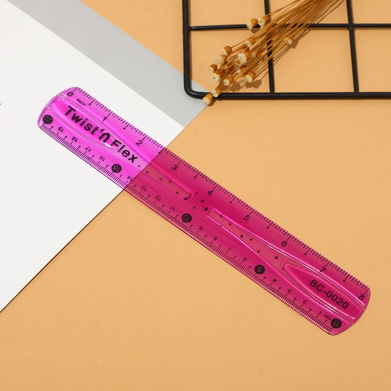 Custom Logo 20cm Student Ruler Wholesale Eco-friendly Magnifying Ruler Transparent Pvc Color Straight Ruler