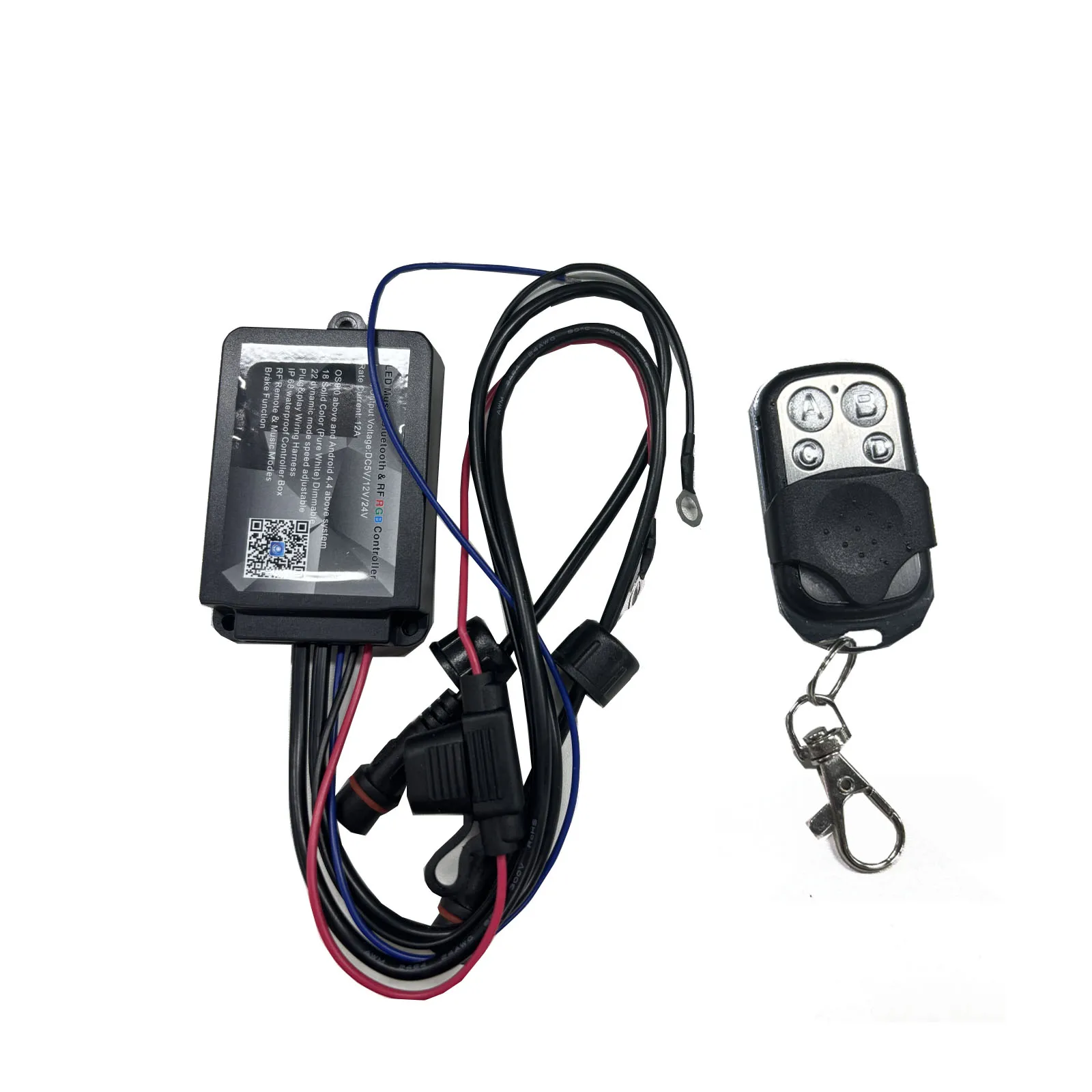 Kingshowstar LED Single Color Controller with 4 Button Remote for LED Rock Light Wheel Light Boat Light