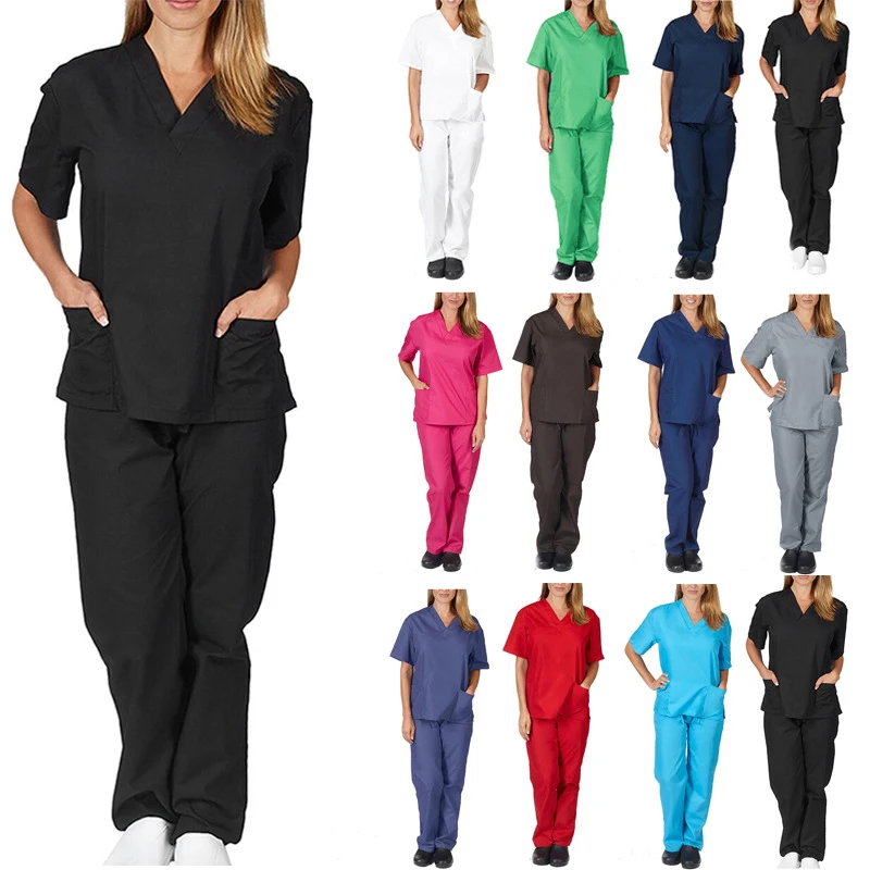Hot Sell Scrub Suits Stretch Breathable Women Sets Jogger Nursing Scrubs Uniforms Medical Spandex Hospital Scrubs Uniforms Sets
