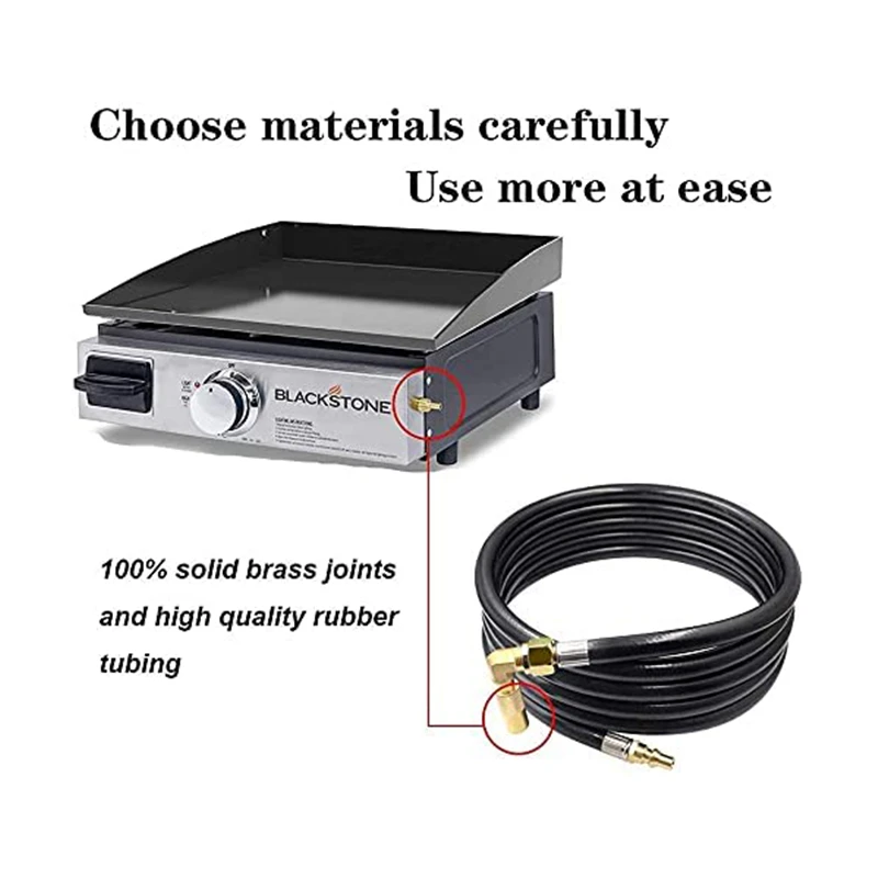 Propane Quick Connect Extension Hose with Low Pressure Regulator and Elbow Adapter for Camp Chef Stoves, Portable Fire Pits