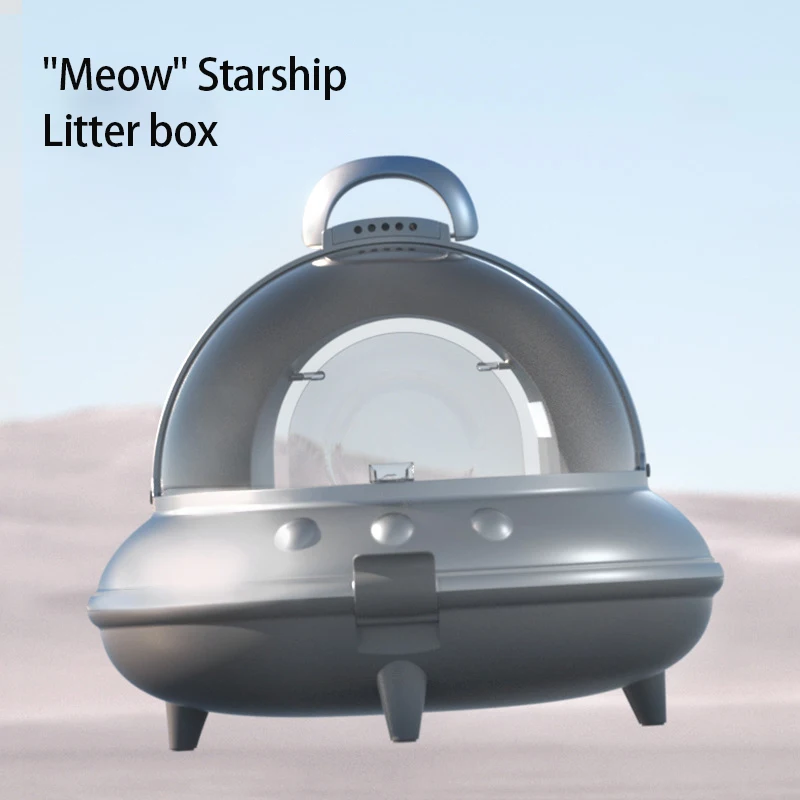 Pet cleanup travel space capsule toilet sandbox large smart cat toilet cat litter box with drawer fully enclosed pet toilet