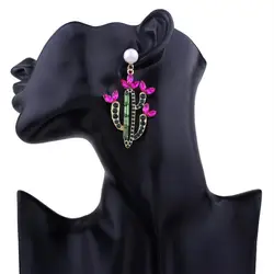 2020 Fashion Elegant Trendy Cactus Shape Leaf Drop Earrings For Women Girl
