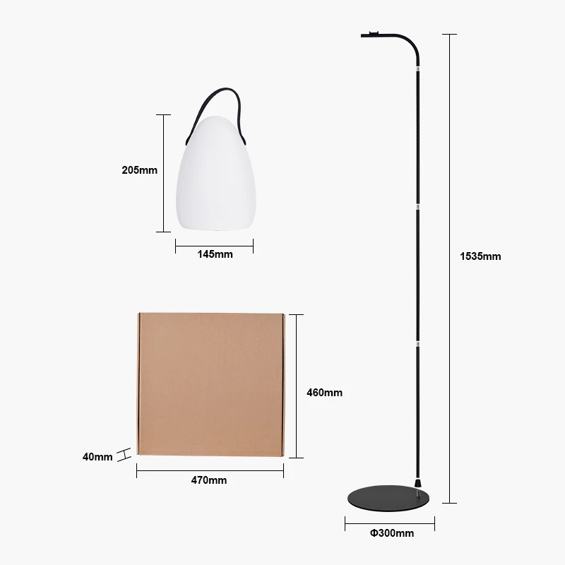 ODM/ODM High Quality CE Listed Minimalist Upright Metal Stand Living Room Bedroom RGB Portable LED Hanging Lantern Floor Lamp