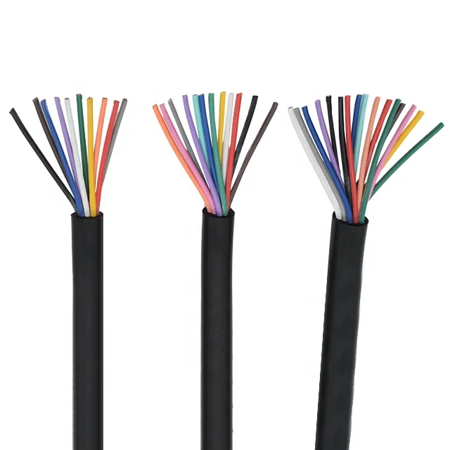 RVV 0.75mm Copper Wire Price 12 Cores Twisted Black PVC Sheathed Flexible Control Cable Coaxial Electrical cables Power Wires