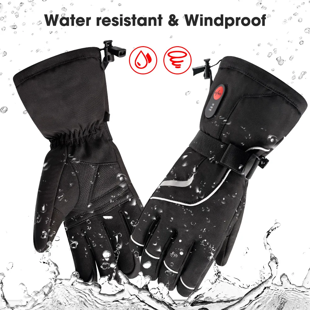 Hot-sales SAVIOR Waterproof Heating Gloves Touch Screen Rechargeable Battery Thermal Heated Gloves Hand Warmer Heated Ski Gloves