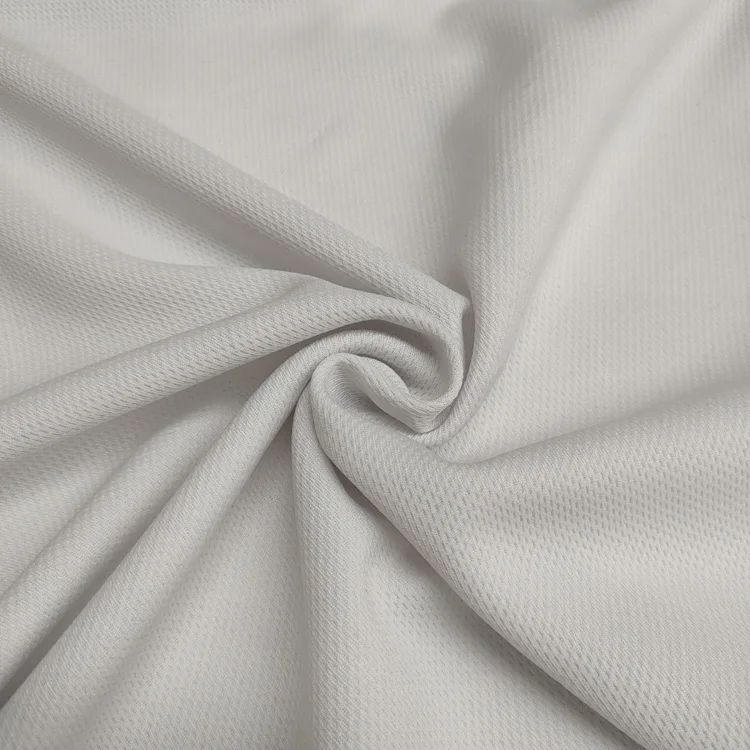 White Birds Eye Mesh Knit Fabrics 100% Polyester Two Way Stretch Sportswear Power Mesh Fabric