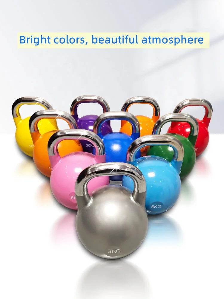 Wholesale 36kg Pink Chrome Handle Rising New Adjustable Competition Kettlebells Competition Set China Fitness Gym