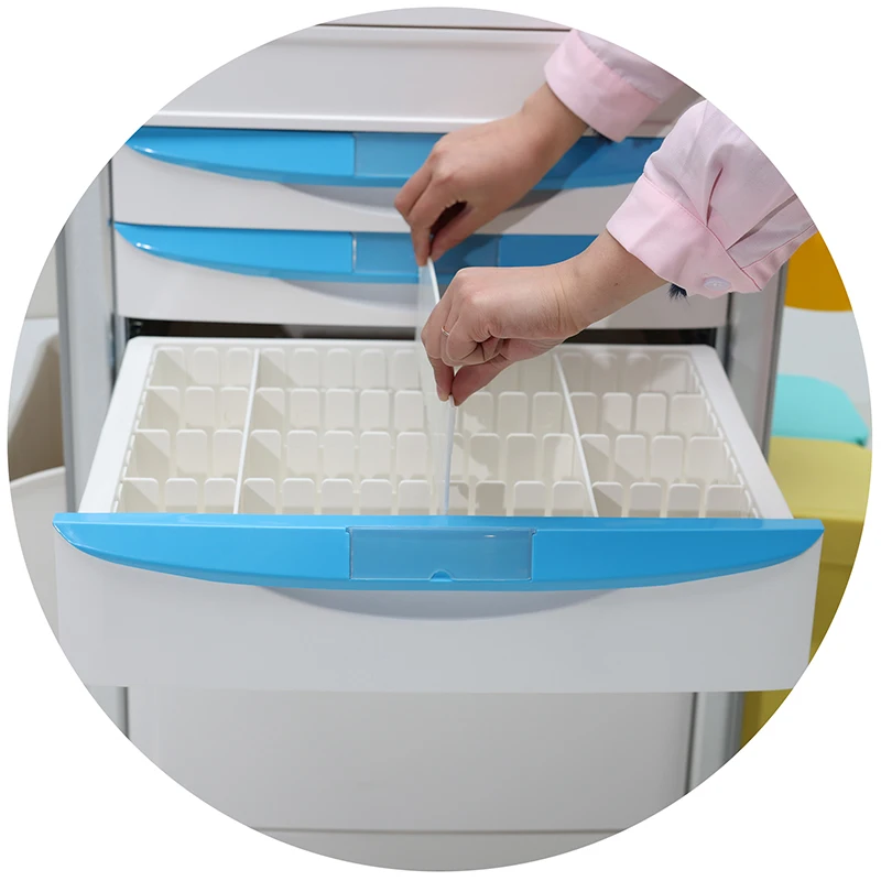 3-Year Warranty ABS Plastic Medical Trolley Hospitals Clinics Stainless Steel Emergency Crash Cart Anesthesia Medicine Storage