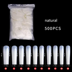 500Pcs 2XL Full Cover False Nails Square Coffin Fingernail ABS Long  Nail Tips