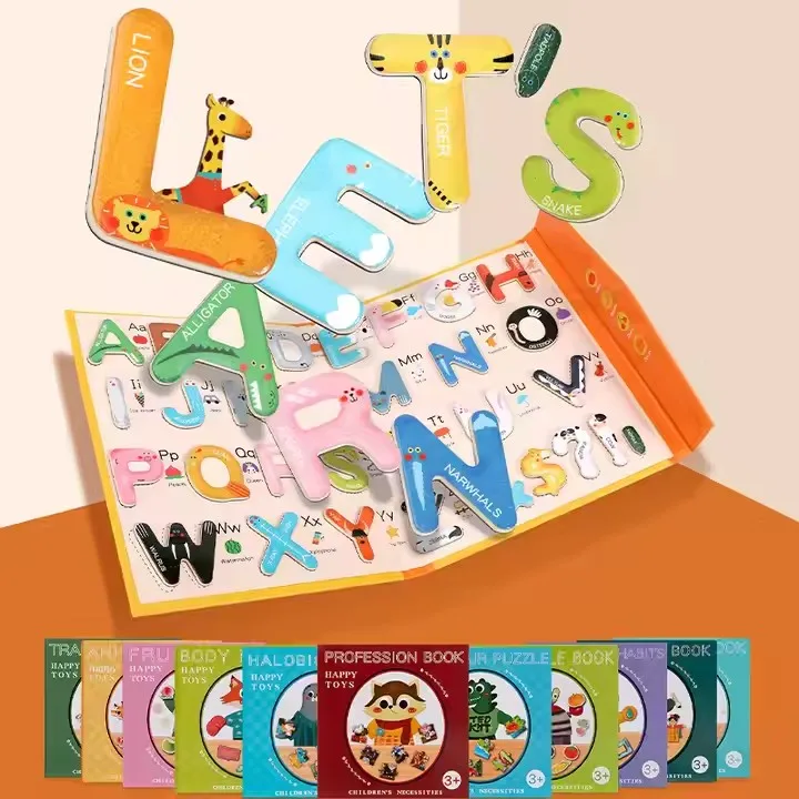 Services Magnetic Fractions Math Study Book Toys Intelligence Foldable Portable Cognitive Matching Puzzle Board for Kids Student