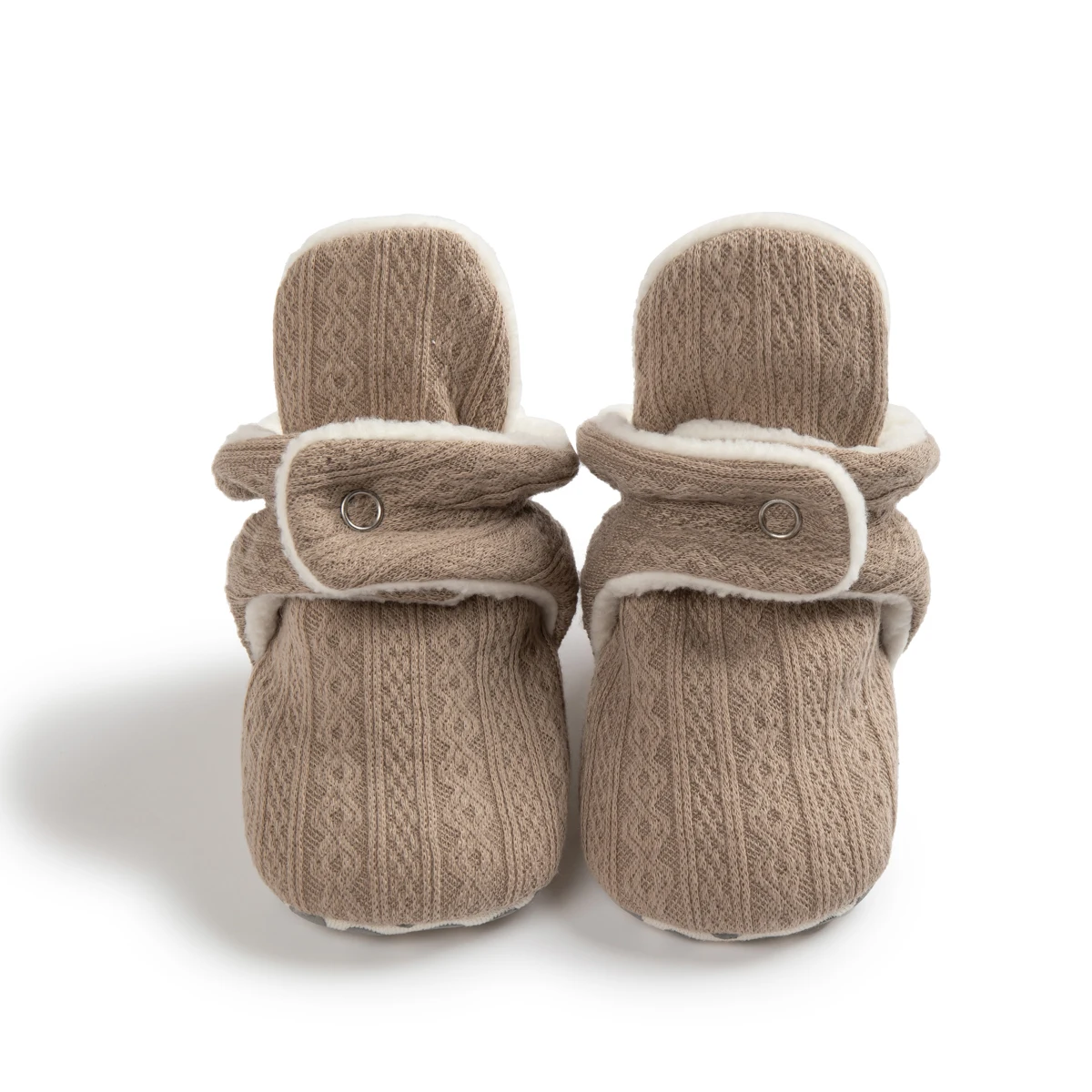 Customize Newborn Indoor Winter Socks Buttons Knitting Cotton Soft Sole Infant Crib Shoes Baby Booties