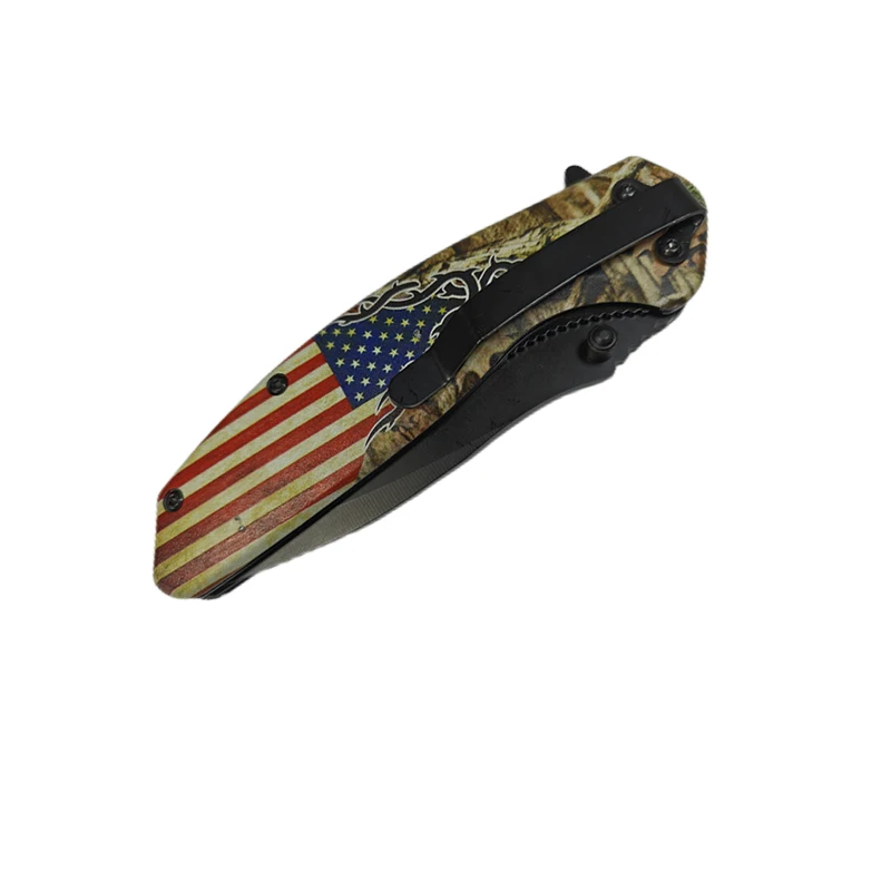 Industrial Stainless Steel Folding Knife 3D Aluminum Handle Black Blade Pocket Knife Camping Customizable OEM Laser Engraved