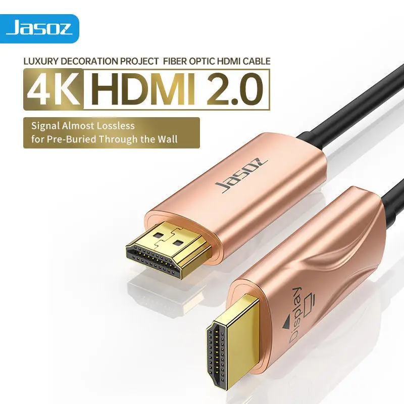 
Jasoz 5M 5Meters Optical Fiber Hdmi 18Gbps 4K 60HZ Aoc Hdmi ARC VR OM3 Hdmi Cable 