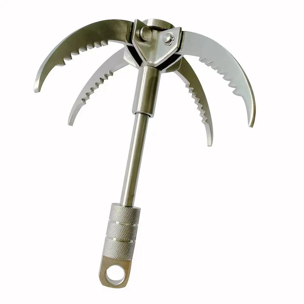 Outdoor four claw flying tiger claw folding rescue hook for outdoor rock climbing and mountain climbing
