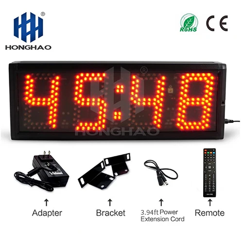Hong hao popular 7-section high-quality stadium 5-inch 4-digit digital red indoor LED countdown timer