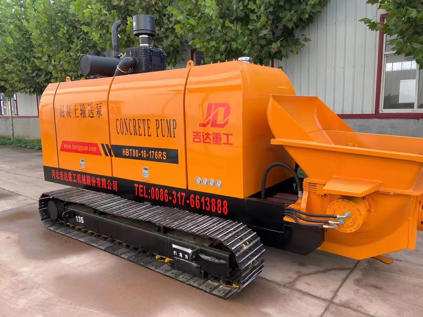 HBT30 Electric Diesel Small Trailer Concrete Pump Mixer Used Condition Core Components Engine Motor for Construction Industries