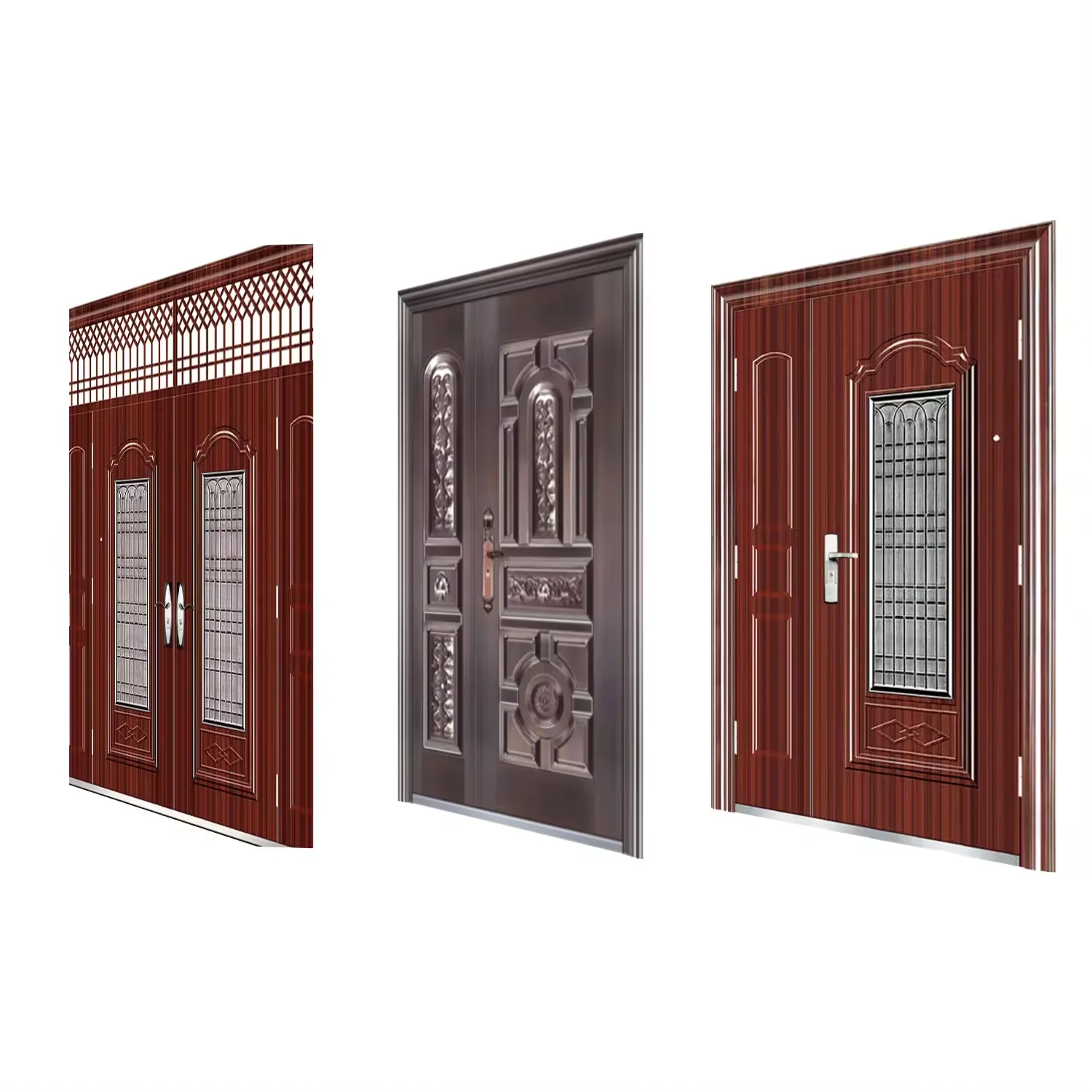 Iron Security Doors Steel Wooden Door Mesh Steel Main Wood Doors
