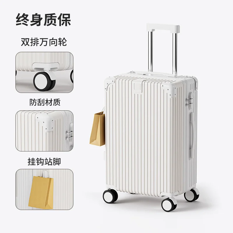 Multifunctional Carry-On Spinner Wheel Suitcase with Aluminum Frame and TSA Lock ABS Boarding Lockbox for Travel