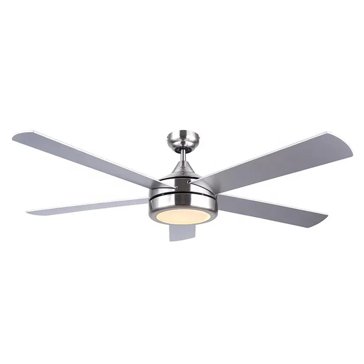 
52 inch Home Decorative Modern Style Air Cooling Fan Brushed Nickel LED Ceiling Fan, 5 Plywood Blades, include Remote Control 