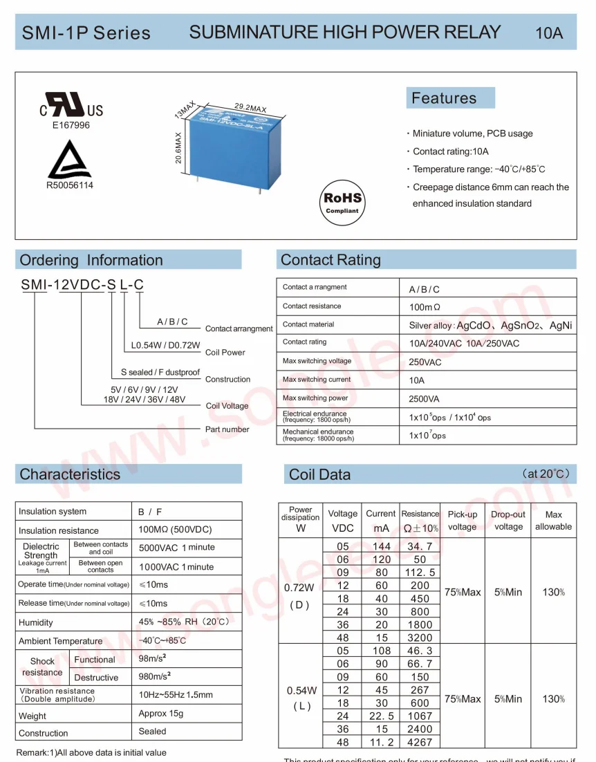 SMIH-05VDC-SL-C SMIH-12VDC-SL-C SMIH-24VDC-SL-C SL-C SL-2C 4pin 5pin 6pin 8pin New Original SONGLE Relay In stock