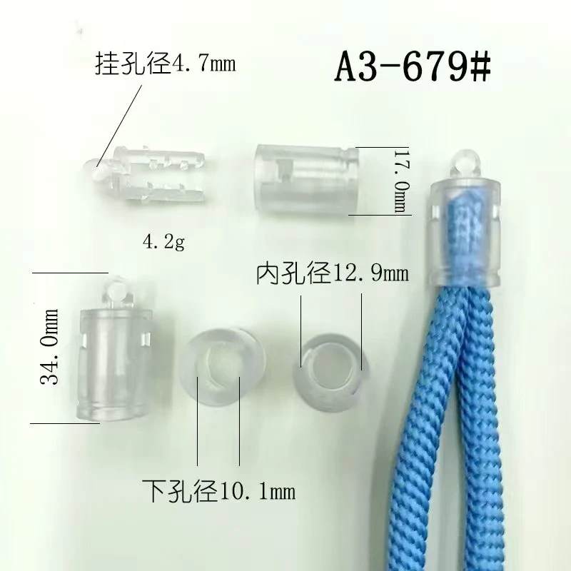 Hanging rope transparent buckle woven rope hanging neck long rope double ended hanging  plastic luggage, new product