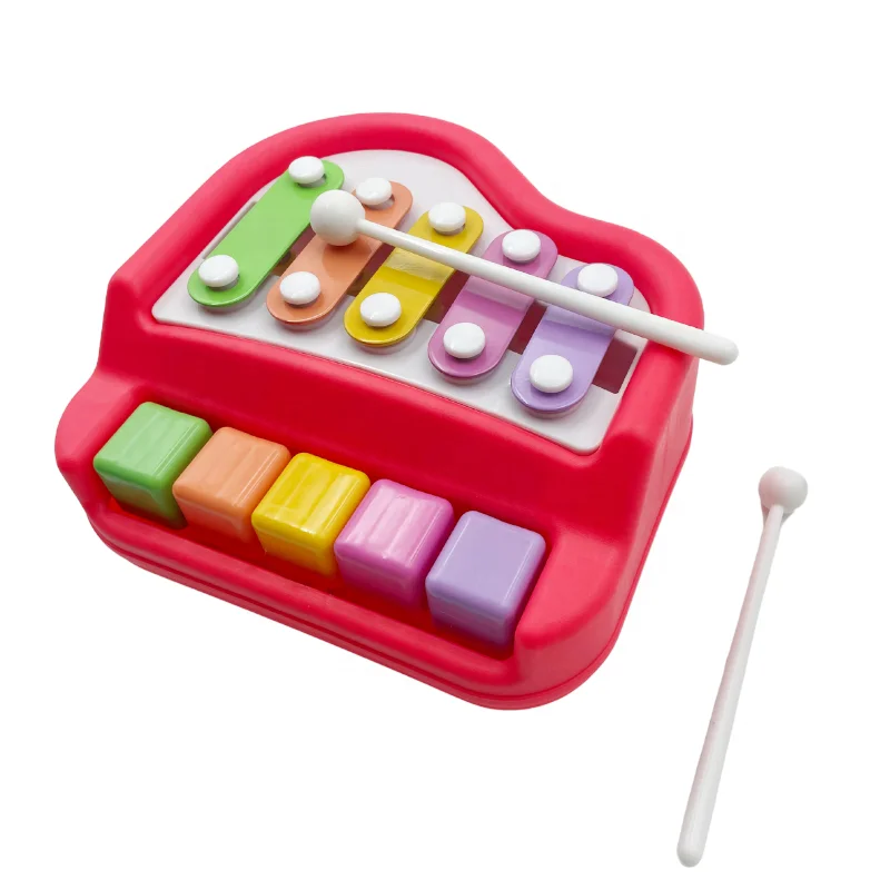 2024 hot sale children baby musical instrument 5 tone small xylophone learning toys 2 In 1  piano  educational  toy for kids