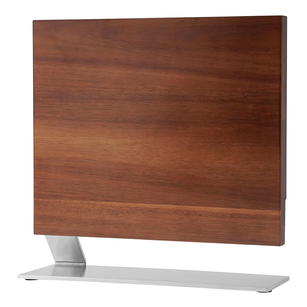 Double Sided Magnetic Knife Block Knife Holder Rack with Strong Magnets Acacia Wood Enhanced Stainless Base Knife Storage Stand